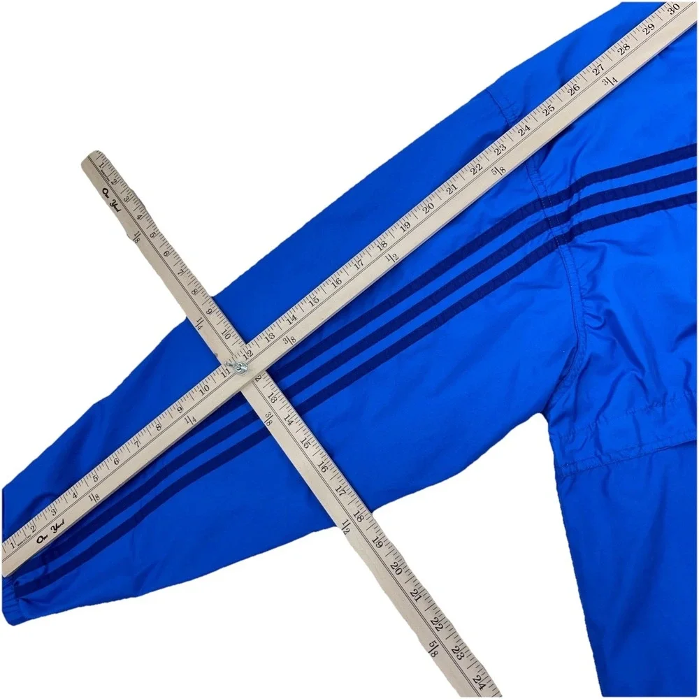 Vintage Adidas Jacket Men Large Blue Pullover Windbreaker Track Suit Snap‎ T Y2K
